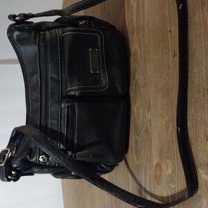 black leather multi sac crossbody.